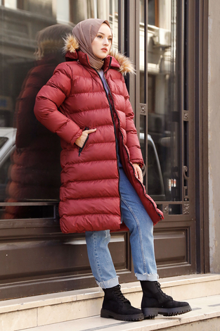 Şişme Mont 9732-2 Bordo - Thumbnail