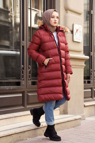 Şişme Mont 9732-2 Bordo - Thumbnail