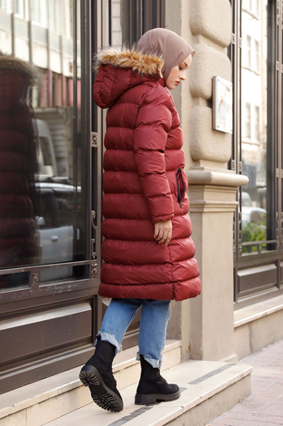 Şişme Mont 9732-2 Bordo - Thumbnail