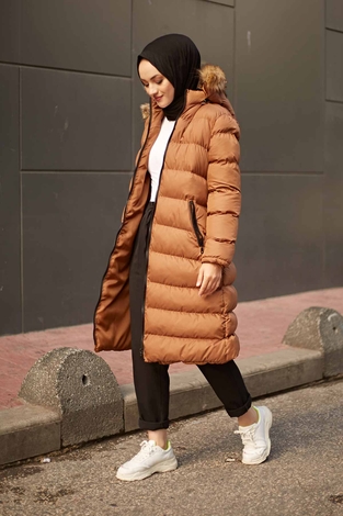Şişme Mont 9732-4 Kahve - Thumbnail