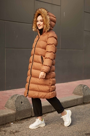 Şişme Mont 9732-4 Kahve - Thumbnail