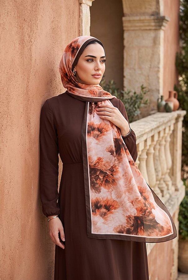 Soft Floral  Şal Serisi Acı Kahve