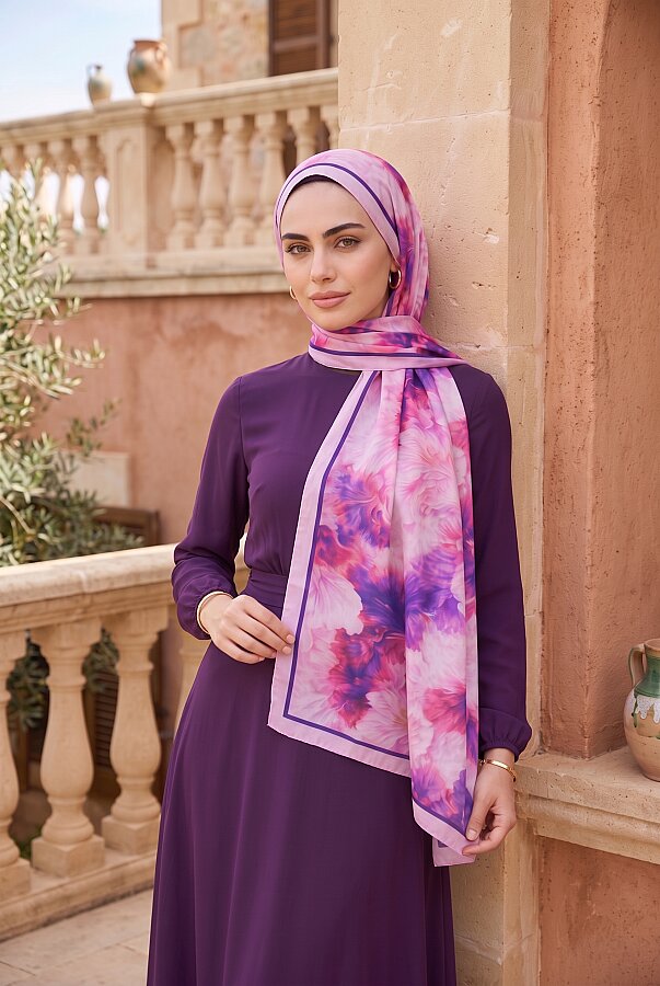 Soft Floral  Şal Serisi Pembe (1)