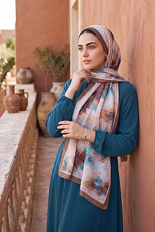 Soft Floral Şal Serisi Taba - 2