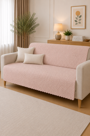 Soft Koltuk Örtüsü Toz Pembe