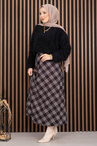 Softy Peluş Dokulu Triko Kazak Siyah - Thumbnail