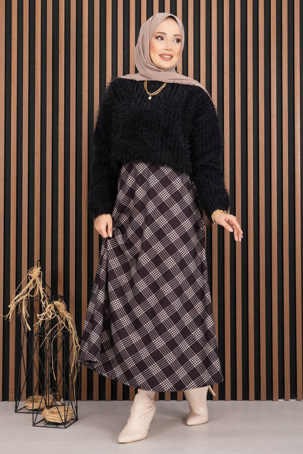 Mo - Softy Peluş Dokulu Triko Kazak Siyah