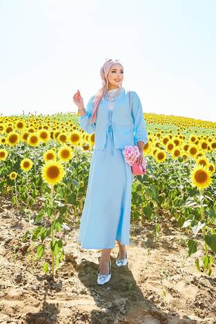 Spor Kimono Etekli Takım Bebe Mavisi - Thumbnail