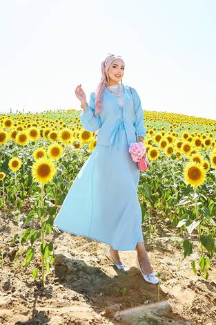 Spor Kimono Etekli Takım Bebe Mavisi - Thumbnail