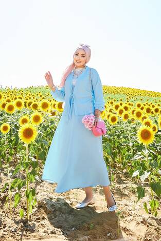 Spor Kimono Etekli Takım Bebe Mavisi - Thumbnail