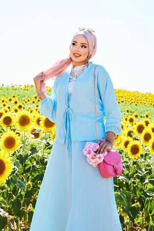 Spor Kimono Etekli Takım Bebe Mavisi - Thumbnail