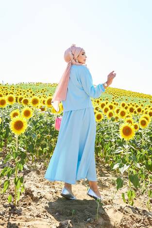 Spor Kimono Etekli Takım Bebe Mavisi - Thumbnail
