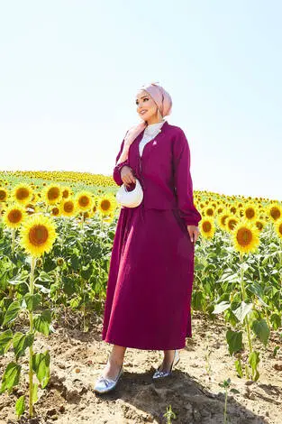 Spor Kimono Etekli Takım Fuşya - Thumbnail