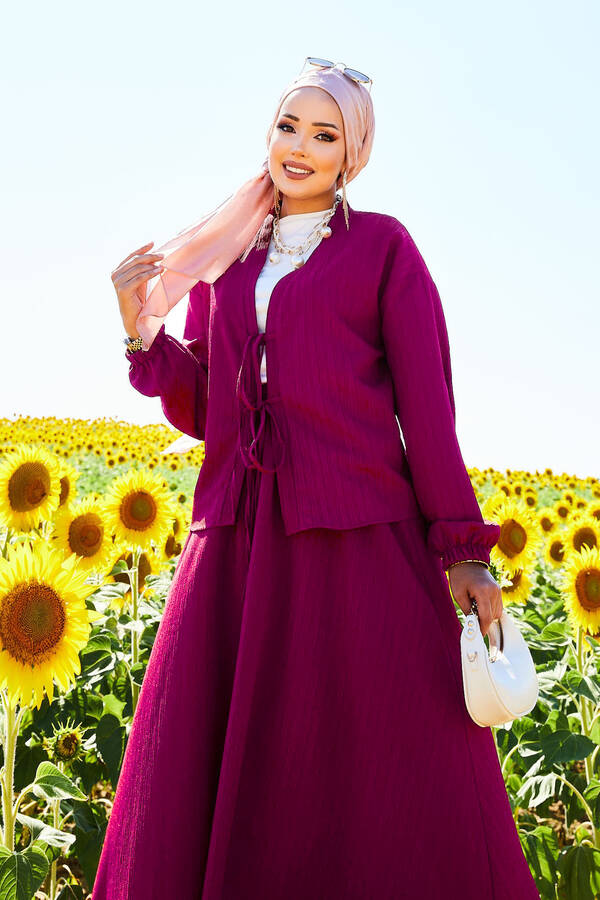 Mat - Spor Kimono Etekli Takım Fuşya (1) Mat - Spor Kimono Etekli Takım Fuşya (1)