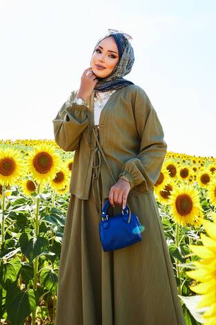 Spor Kimono Etekli Takım Haki - Thumbnail
