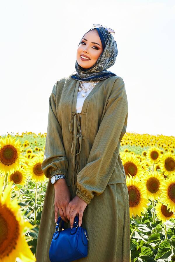 Mat - Spor Kimono Etekli Takım Haki (1) Mat - Spor Kimono Etekli Takım Haki (1)