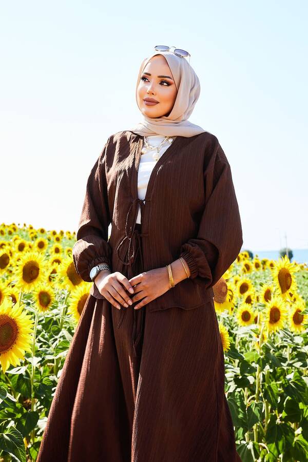 Mat - Spor Kimono Etekli Takım Kahve (1) Mat - Spor Kimono Etekli Takım Kahve (1)