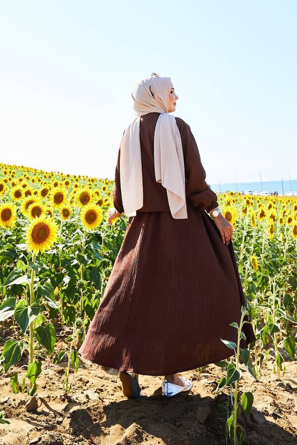 Spor Kimono Etekli Takım Kahve - 4