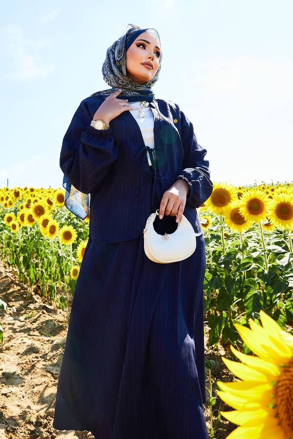 Mat - Spor Kimono Etekli Takım Lacivert (1) Mat - Spor Kimono Etekli Takım Lacivert (1)