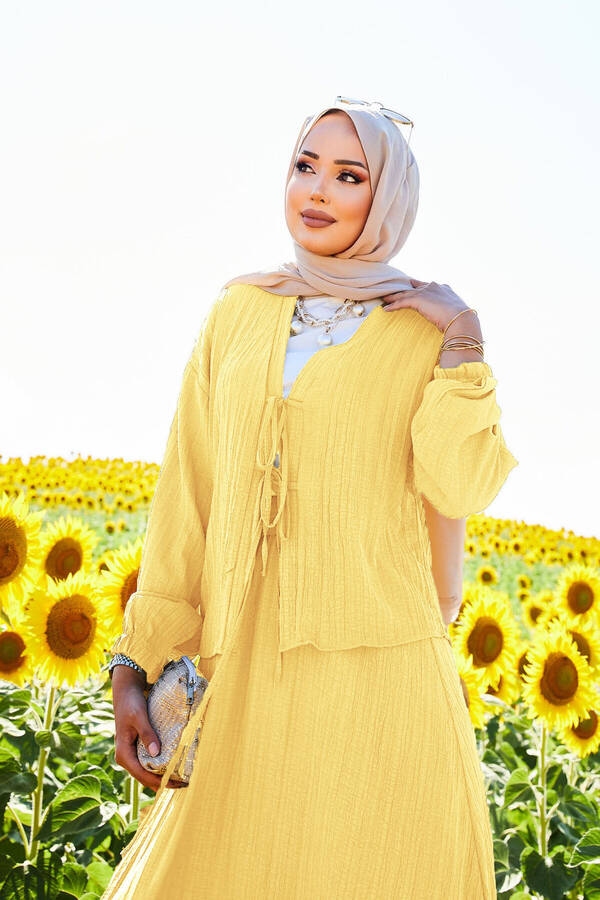 Mat - Spor Kimono Etekli Takım Sarı (1) Mat - Spor Kimono Etekli Takım Sarı (1)