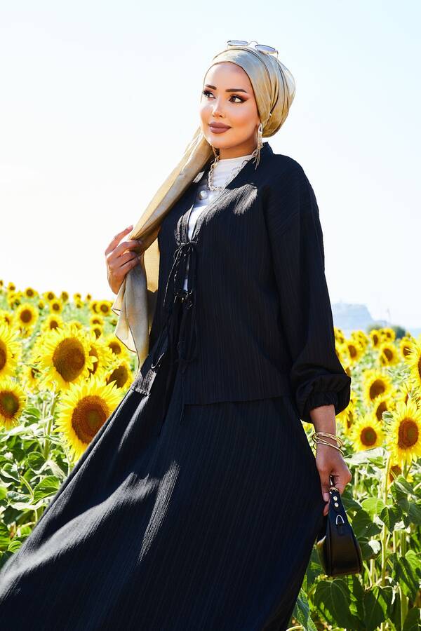 Mat - Spor Kimono Etekli Takım Siyah (1) Mat - Spor Kimono Etekli Takım Siyah (1)