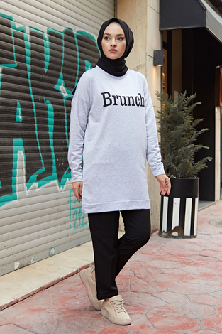 Spor tunik 7462-10 Gri - Thumbnail
