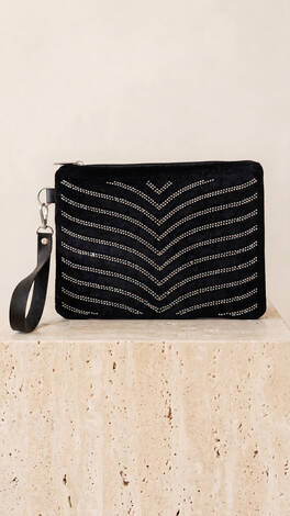 Stilize Taş Detaylı Portföy Çanta -131