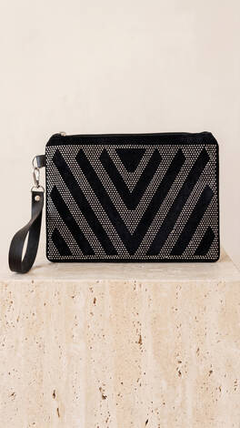 Stilize Taş Detaylı Portföy Çanta -134