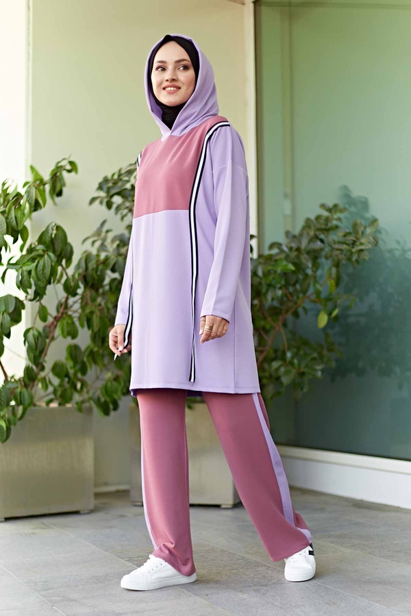 Striped Tracksuit 10050-2 Lilac 