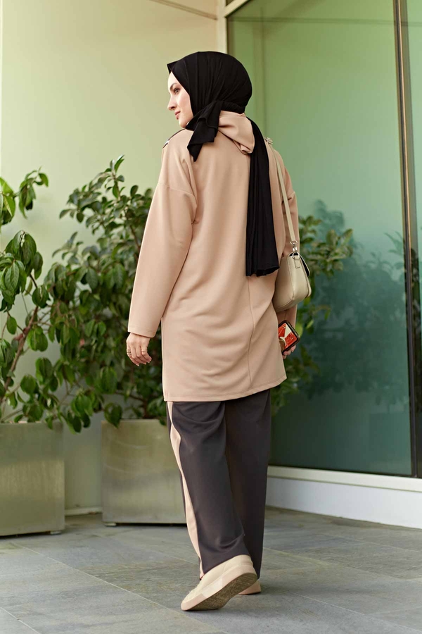 Striped Tracksuit 10050-3 Coffee color 