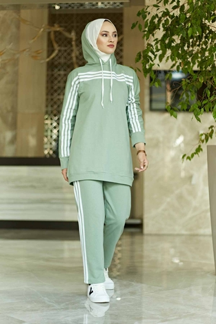 Striped Track suit 10049-2 Mint - Thumbnail