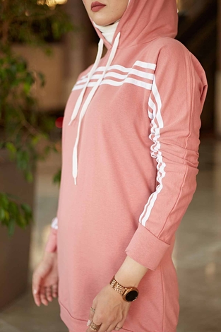 Striped Track suit 10049-4 Pink - Thumbnail