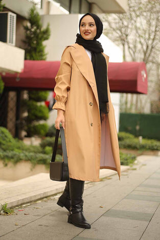 Style Trench Coat 10067- 2 Camel - Thumbnail