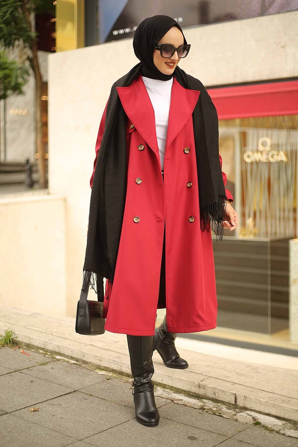 Style Trench Coat 10067-8 Red 