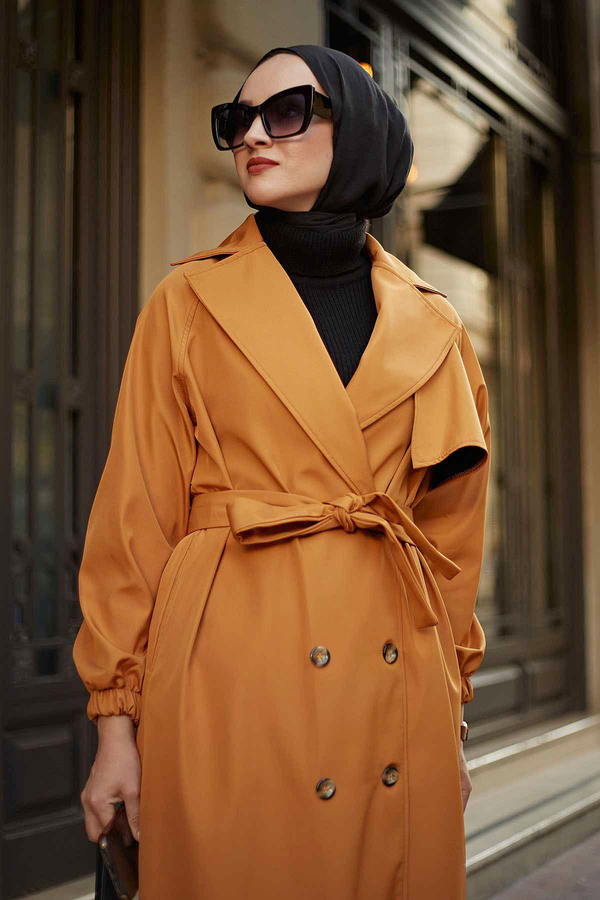 Style Trench coat 10070-5 Mustard color 
