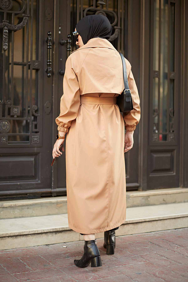 Style Trench coat 10070-6 coffee color