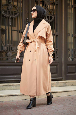 Style Trench coat 10070-6 coffee color - Thumbnail