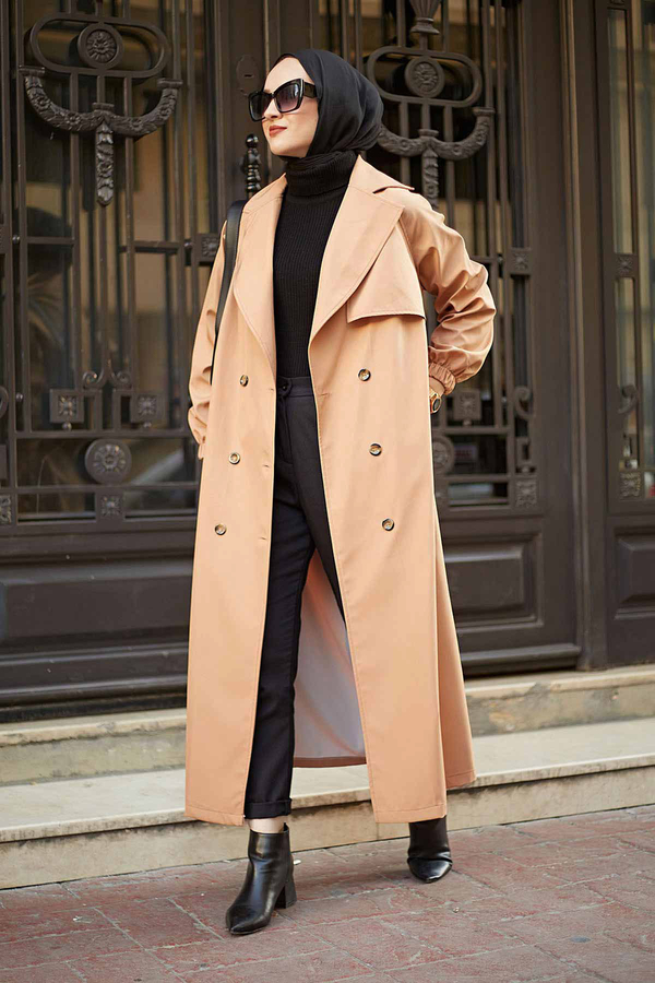 Style Trench coat 10070-6 coffee color