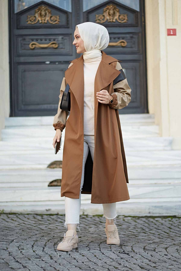 Style Trench coat 10091-3 Coffee color 