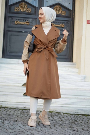 Style Trench coat 10091-3 Coffee color - Thumbnail