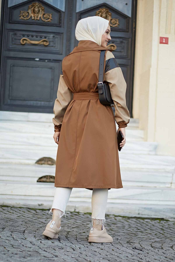 Style Trench coat 10091-3 Coffee color 