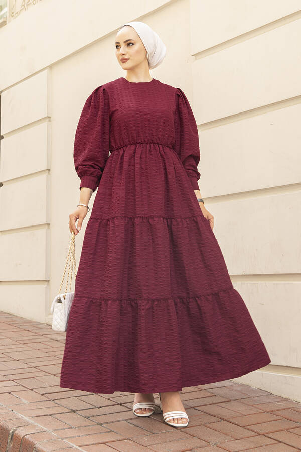 Th - Sue Elbise 350TH-3019 Bordo