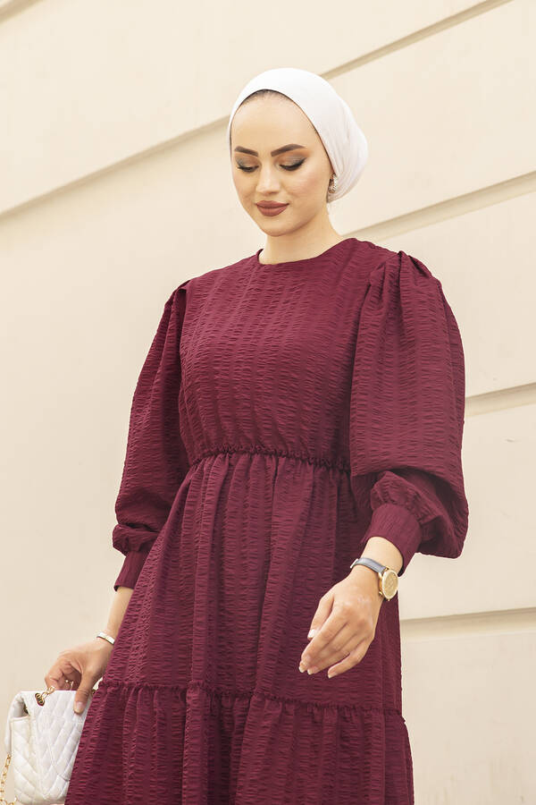 Th - Sue Elbise 350TH-3019 Bordo (1)
