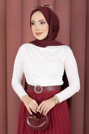 Taş Detaylı Sandy Body Ekru - Thumbnail