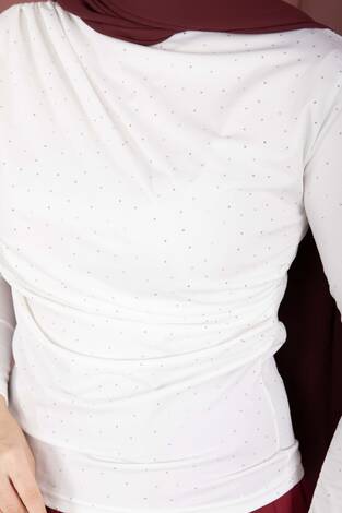 Taş Detaylı Sandy Body Ekru - Thumbnail