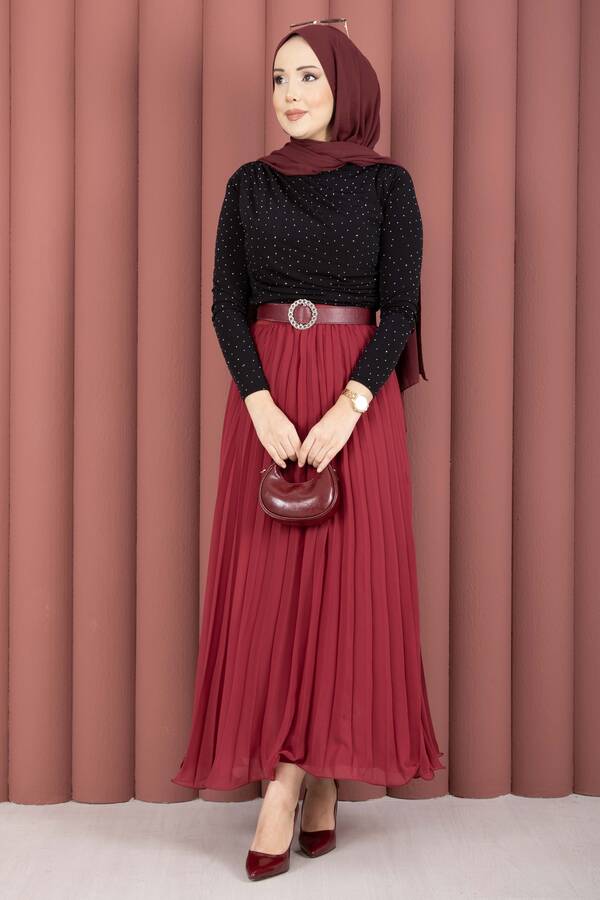 Özk - Taş Detaylı Sandy Body Siyah (1)