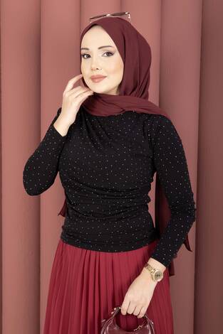 Taş Detaylı Sandy Body Siyah - Thumbnail