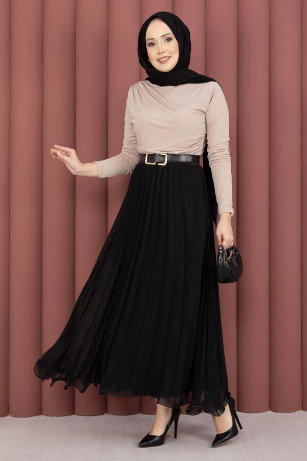 Özk - Taş Detaylı Sandy Body Vizon (1)