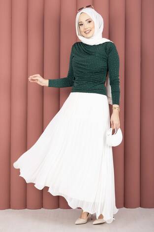 Taş Detaylı Sandy Body Zümrüt - Thumbnail