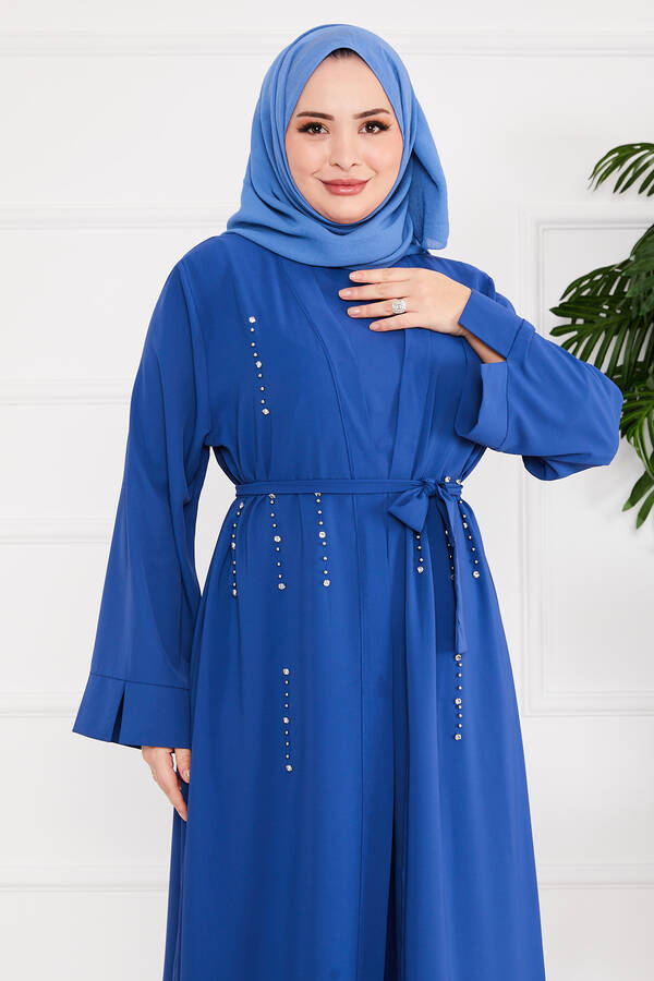 Efs - Taş Dizayn İkili Abaya Takım İndigo (1)
